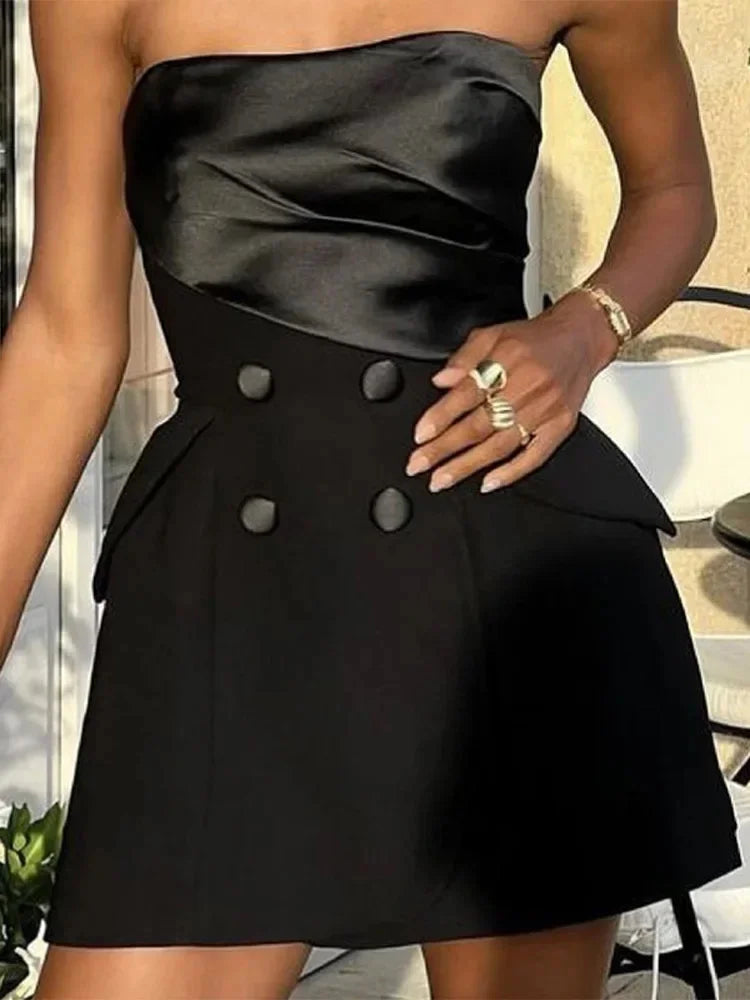 שמלת מיני סטרפלס - רומא