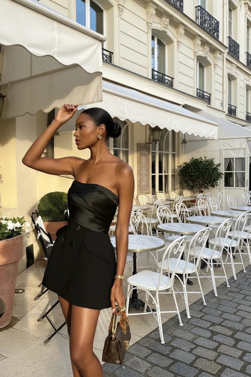 שמלת מיני סטרפלס - רומא