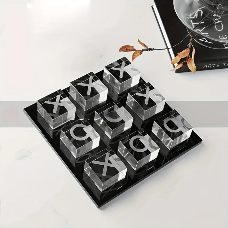 קישוט לוח איקס-עיגול מרובע מקריסטל