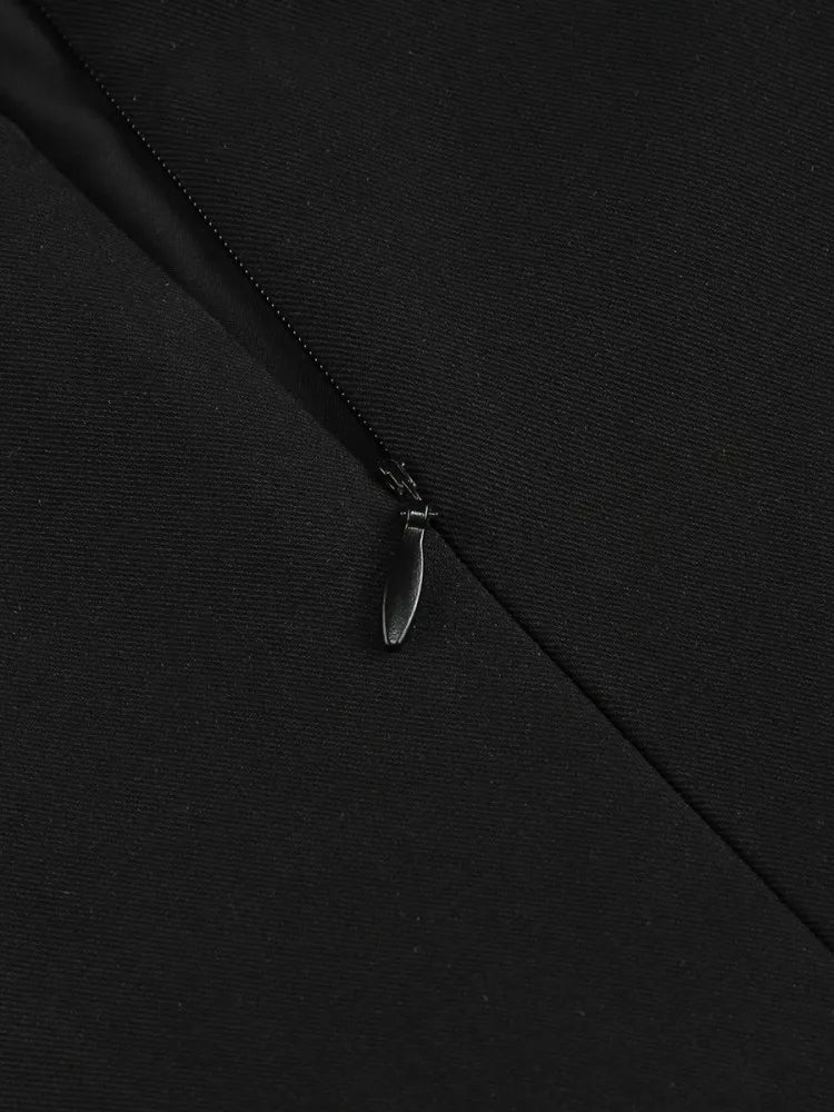 שמלת מיני שחורה סטרפלס - לונה